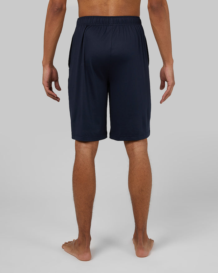 32 Degrees Navy _ Mens Cool Sleep Short {model: Isaiah is 6'2", wearing size M}{bottom}{right} {bottom}{right}