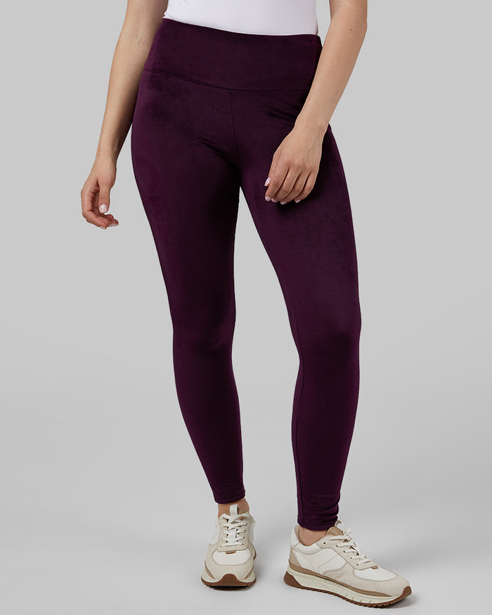 32 Degrees Irises _ Women's soft Velour Legging {model: Julia is 5'8"and size 4 wearing size S}{bottom}{right} {bottom}{right}