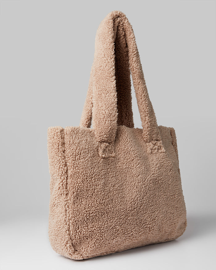 32 Degrees Mocha Meringue _ sherpa Tote Bag {bottom}{right}