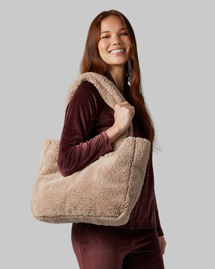 32 Degrees Mocha Meringue _ sherpa Tote Bag {bottom}{right}
