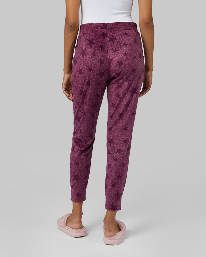 32 Degrees Tulipwood Star Heather _ Womens Fleece sleep Jogger {model: Jess is 5'11"and size 4 wearing size S}{bottom}{right} {bottom}{right}