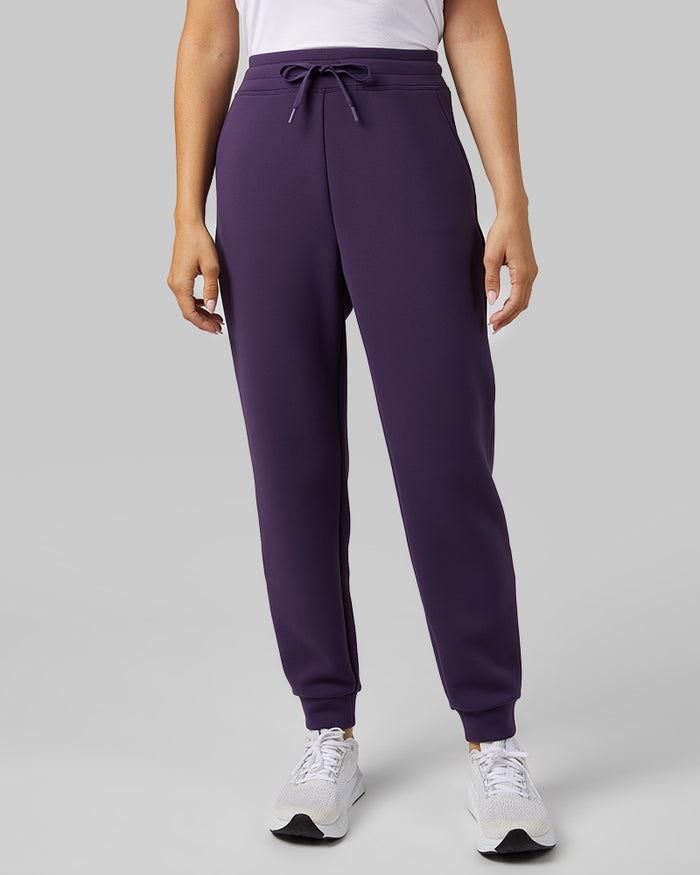 32 Degrees Gothic Grape _ Women's sweat Tech Jogger {model: Gabrielle is 5'8"and size 4 wearing size S}{bottom}{right} {bottom}{right}
