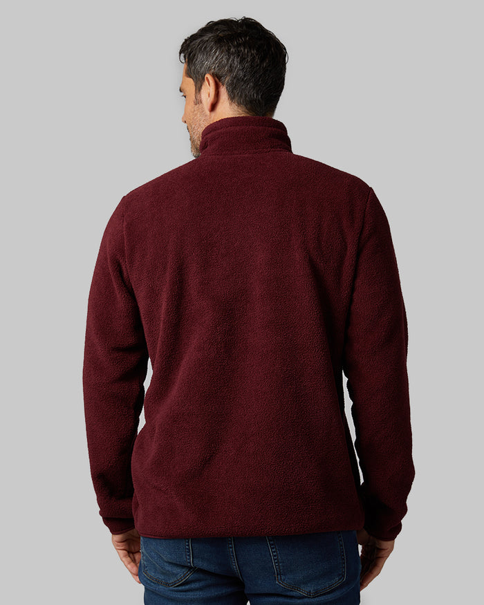 32 Degrees Port Royal _ Men's Thermal Fleece 1/4 Zip Top {model: Eduardo is 6'1", wearing size M}{bottom}{right} {bottom}{right}