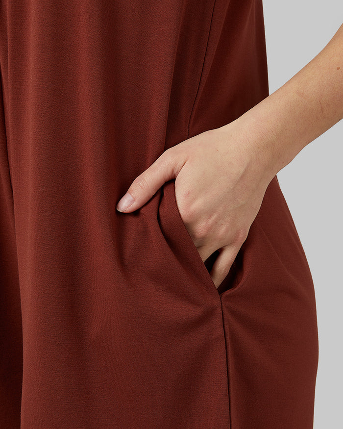32 Degrees Cherry Mahogany _ Women's Lightweight Knit Bra Romper {model: Monica is 5'8" and size 4, wearing size S}{bottom}{right} {bottom}{right}