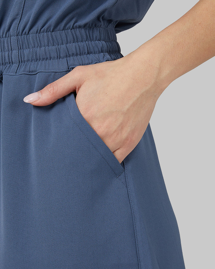 32 Degrees Vintage Indigo _ Women's Lightweight Twill Pocket Dress {model: Rowena is 5'8"and size 4 wearing size S}{bottom}{right} {bottom}{right}