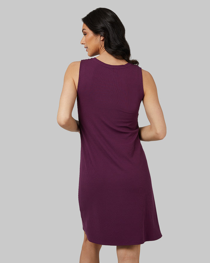 32 Degrees Victorian Berry _ Women's soft Rib Tank swing Dress {model: Rowena is 5'8"and size 4 wearing size S}{bottom}{right} {bottom}{right}