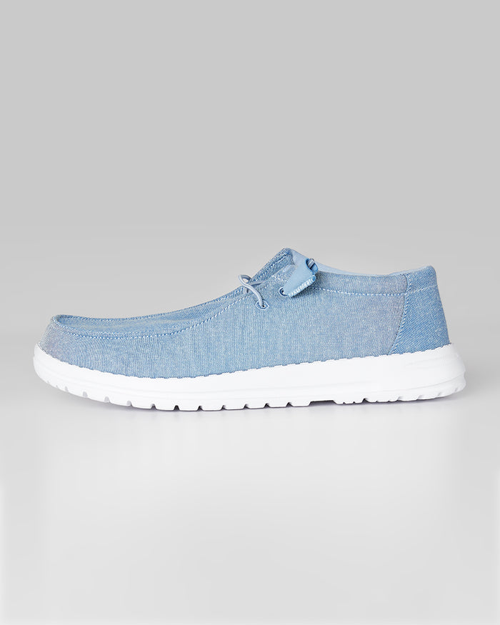32 Degrees Light Blue Chambray _ Women's Canvas slip-On shoes {bottom}{right}