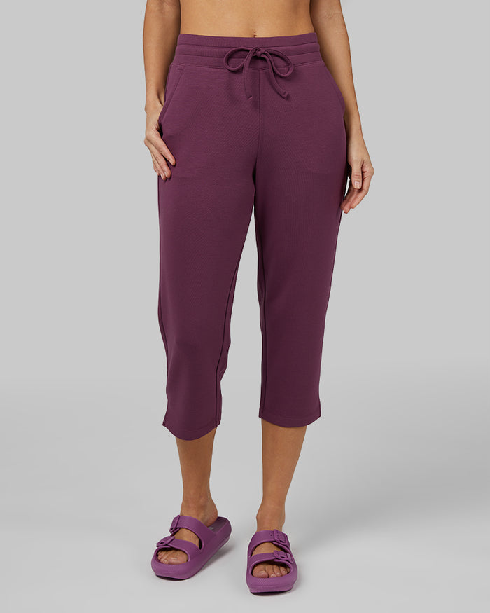 32 Degrees Crushed Violet _ Women's studio Tech Capri {model: Hali is 5'9"and size 4, wearing size S}{bottom}{right} {bottom}{right}