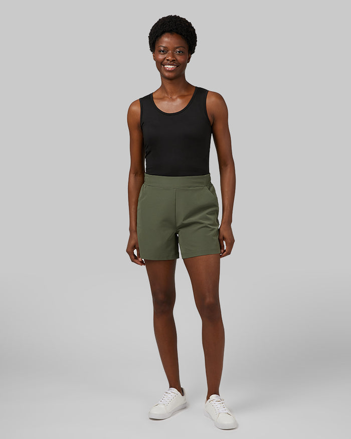 32 Degrees Black _ Women's Cool Fitted Bra Tank {model: Wemi is 5'10"and size 2-4 wearing size S}{bottom}{right} {bottom}{right}