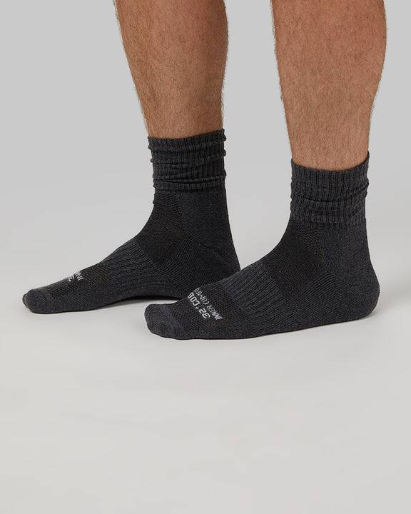 32 Degrees Black Heather _ Men's 5-Pack Cool Comfort Crew Socks {bottom}{right}