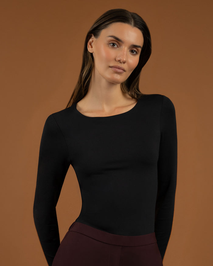 LAYER ZERO DOUBLE-LAYERED NYLON LONG SLEEVE TOP