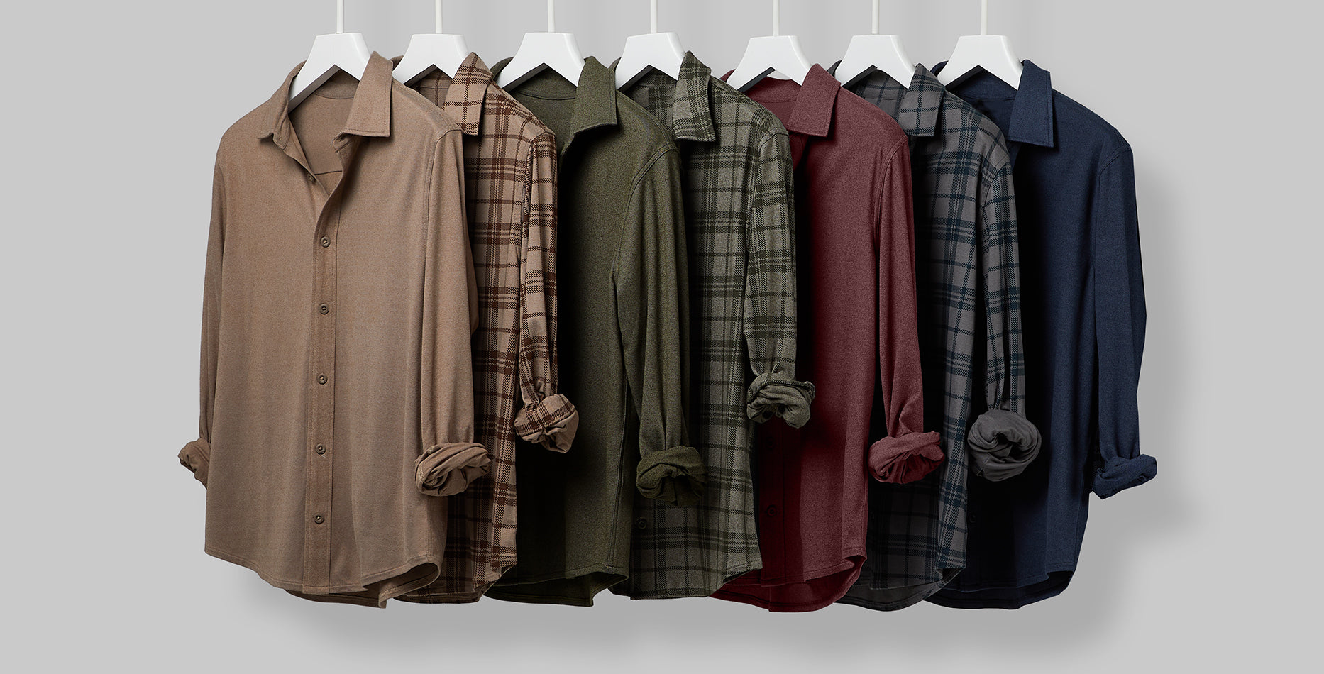 Men's Soft Stretch Knit Long Sleeve Button-Up
