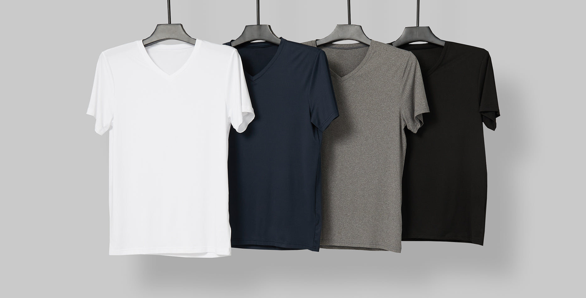【THROW】VARIOUS NECK T／SH PACK Men's 4-Pack Cool VNeck T-Shirt