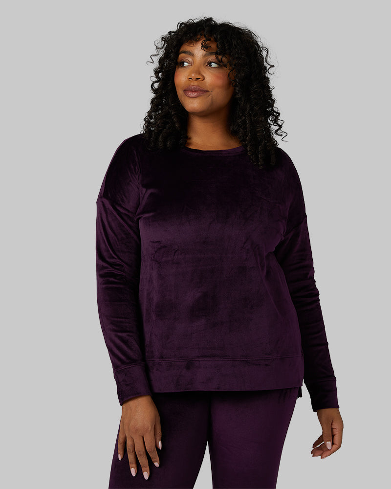 WOMEN'S SOFT VELOUR CREW TOP