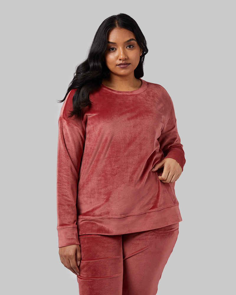 WOMEN'S SOFT VELOUR CREW TOP