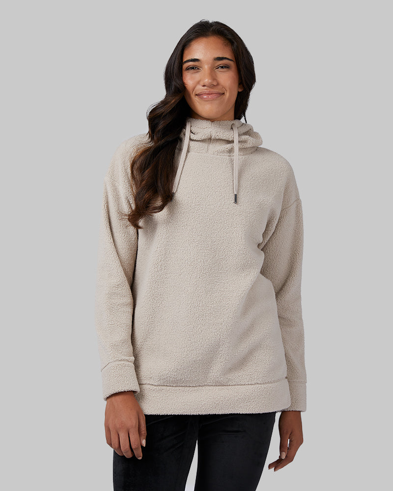 WOMEN'S SHORTHAIR SHERPA PULLOVER HOODIE