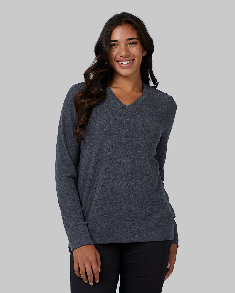 Women's Soft Sweater Knit Vneck Pullover Top