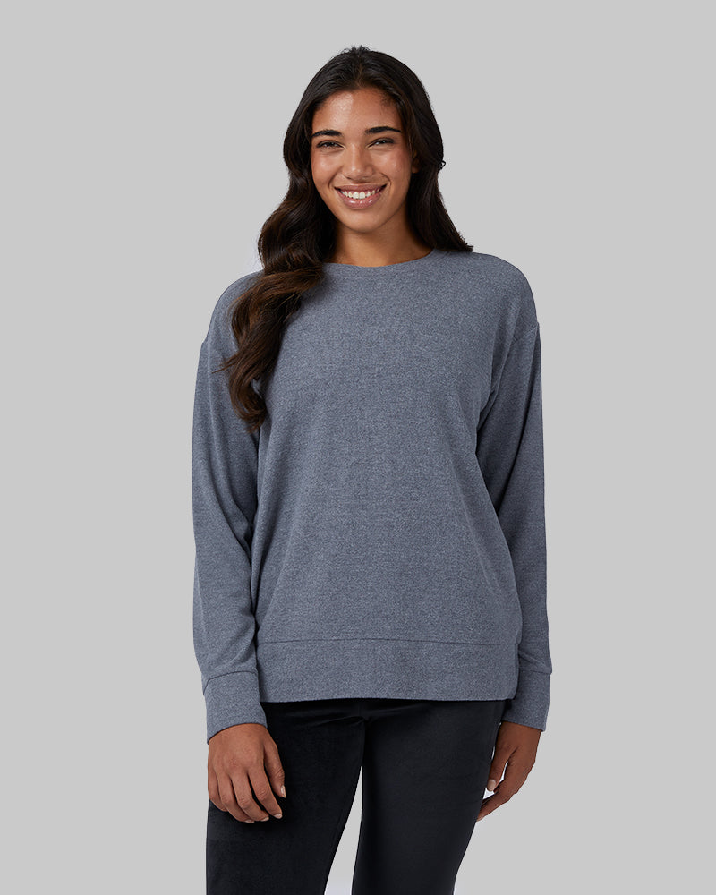 WOMEN'S SOFT SWEATER KNIT CREW TOP