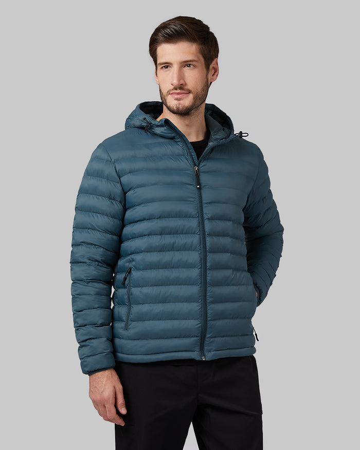 32 Degrees Thunderhead _ Men's Lightweight Recycled Poly-Fill Packable Jacket {model: Ryan is 6'1", wearing size M}{bottom}{right}{bottom}{right}