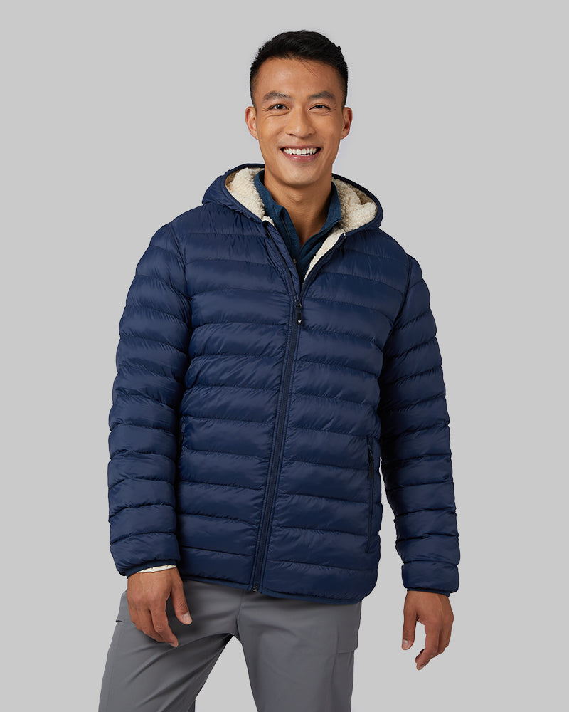 MEN'S HOODED SHERPA-LINED JACKET