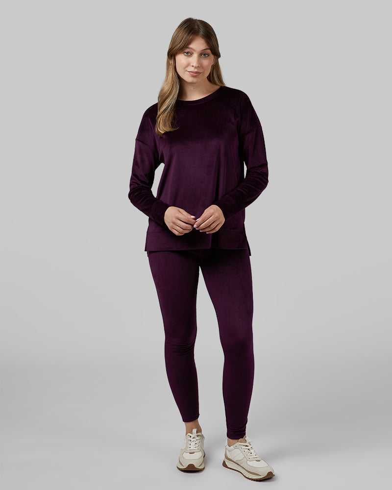 Women's Soft Velour Crew Pullover