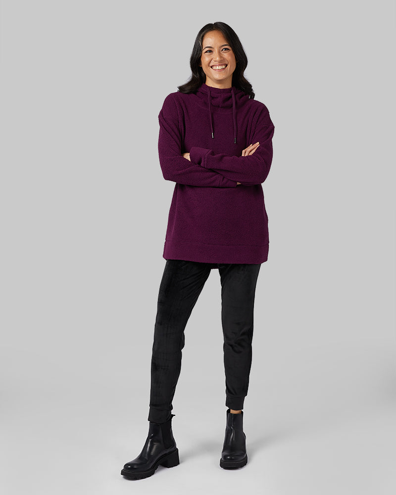 WOMEN'S SHORTHAIR SHERPA PULLOVER HOODIE