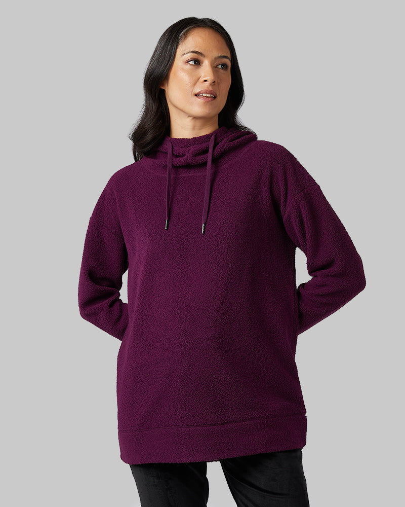 WOMEN'S SHORTHAIR SHERPA PULLOVER HOODIE