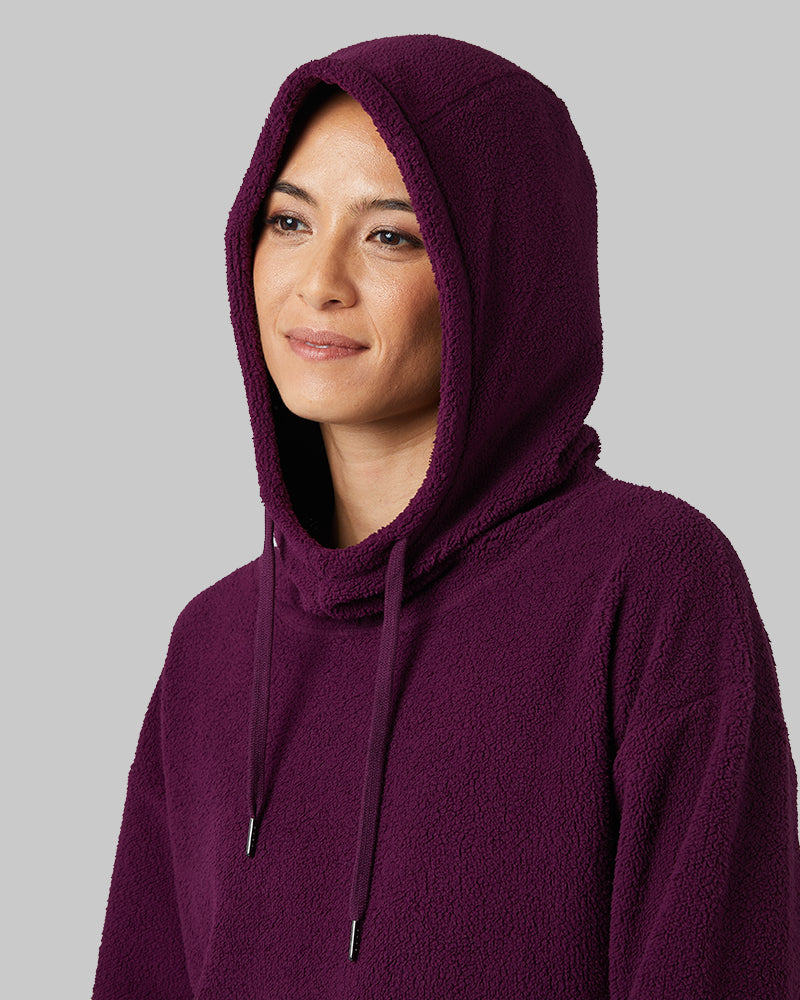 WOMEN'S SHORTHAIR SHERPA PULLOVER HOODIE