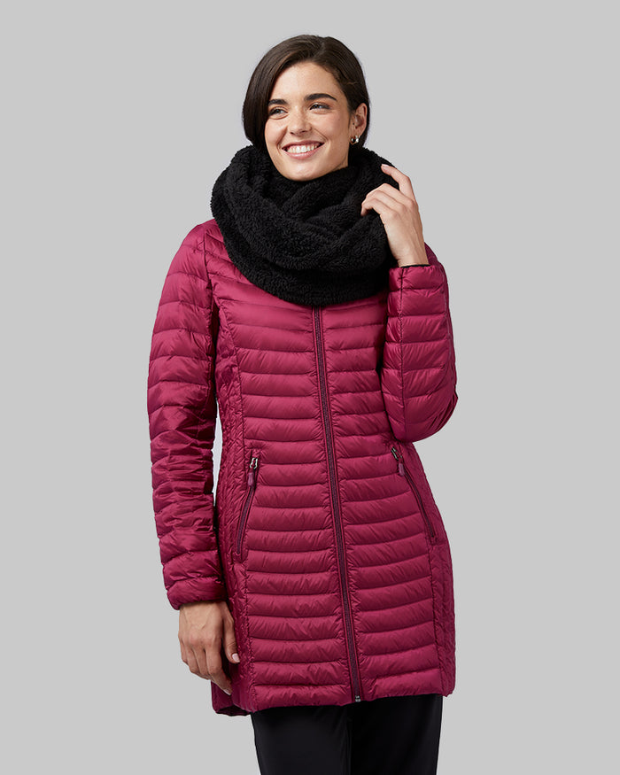 32 Degrees Black_Women's soft sherpa Infinity scarf {bottom}{right}