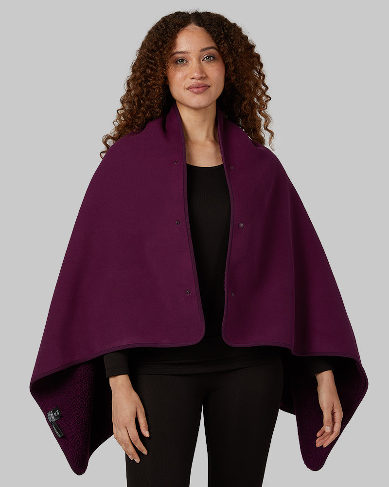 WOMEN'S FLEECE-LINED SHERPA WEARABLE BLANKET