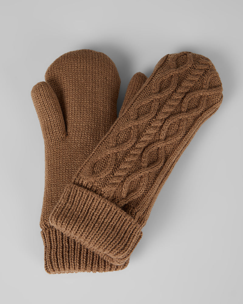 CABLE KNIT MITTENS