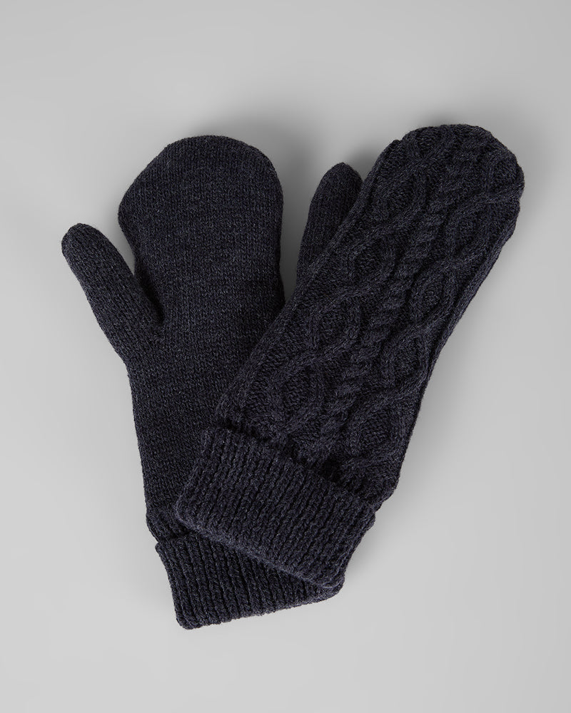 CABLE KNIT MITTENS
