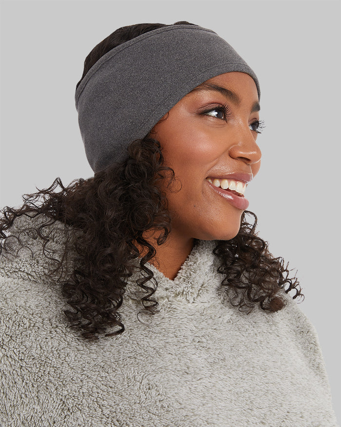32 Degrees Charcoal Heather_Heat Fleece Headband {bottom}{right}