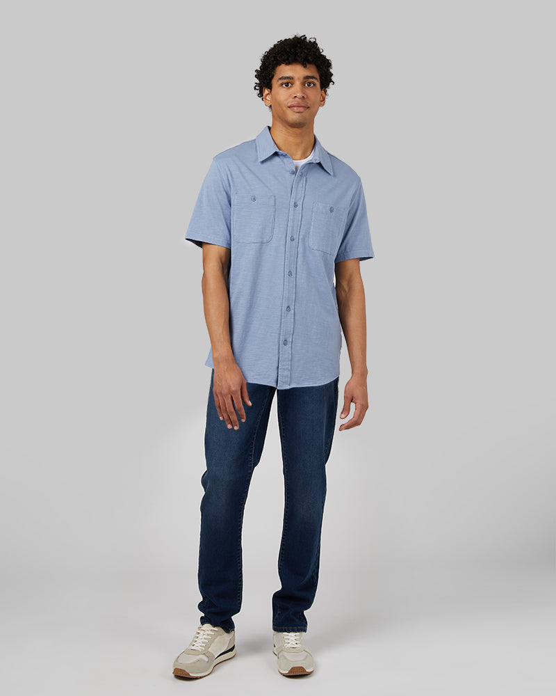 MEN'S SOFT WASH KNIT SHORT SLEEVE BUTTON-UP