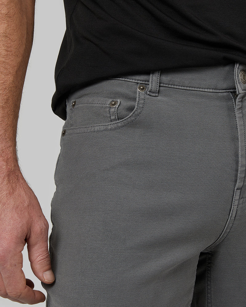32 Degrees Steel _ Mens Slim Straight 5-Pocket Stretch Twill Pant {model: Cedric is 6'1.5", wearing size 32}{bottom}{right} {bottom}{right}