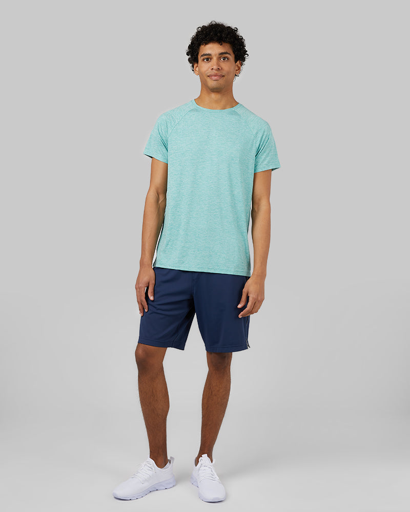 32 Degrees Navy Night _ Mens Flex Ace Active Short {model: Isaiah is 6'2", wearing size M}{bottom}{right} {bottom}{right}