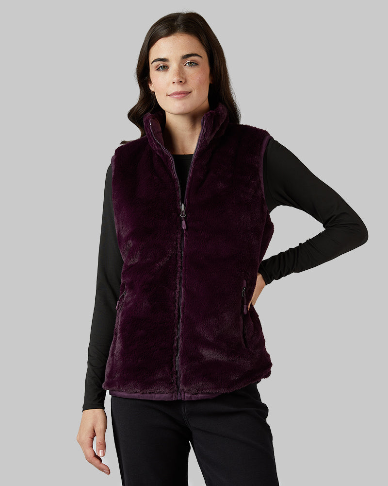 WOMEN'S REVERSIBLE LUXE FUR-LINED VEST