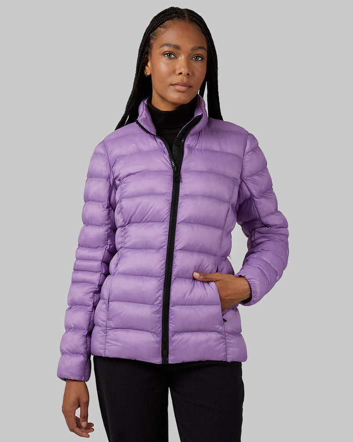 32 Degrees Regal Orchid _ Women's Lightweight Active Packable Jacket {model: Dido is 5'9"and size 4 wearing size S}{bottom}{right} {bottom}{right}