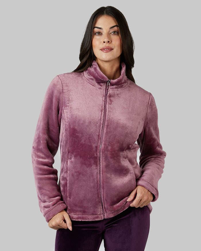 32 Degrees Dusky Orchid _ Women's Luxe Fur Full-Zip {model: Bailey is 5'9and size 4 wearing size S}{bottom}{right} {bottom}{right}