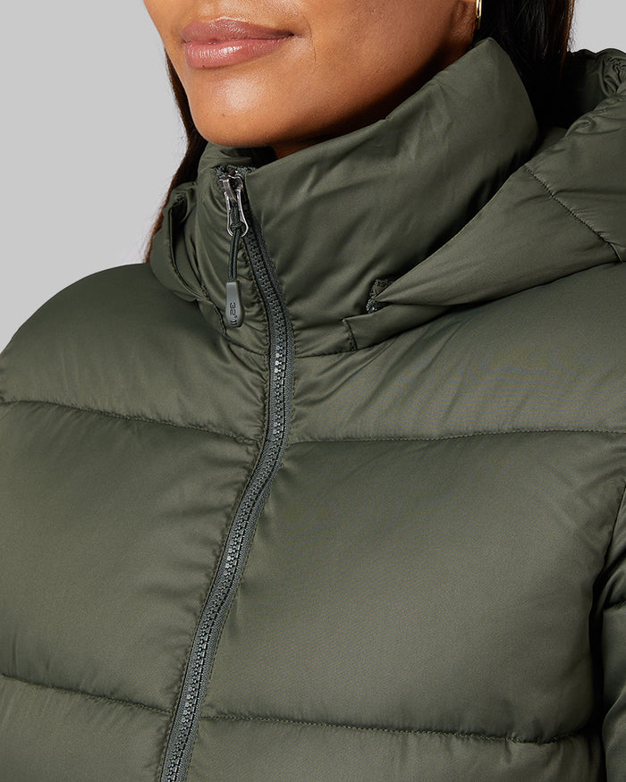 32 Degrees Climbing Ivy _ Women's shield Tech Maxi Coat {model: Victoria is 5'10"and size 4-6 wearing size S}{bottom}{right} {bottom}{right}