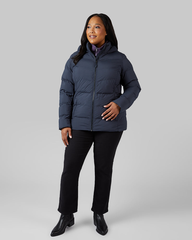 32 Degrees India Ink _ Womens Midweight Puffer Tech Jacket {model: Jeharna is 5