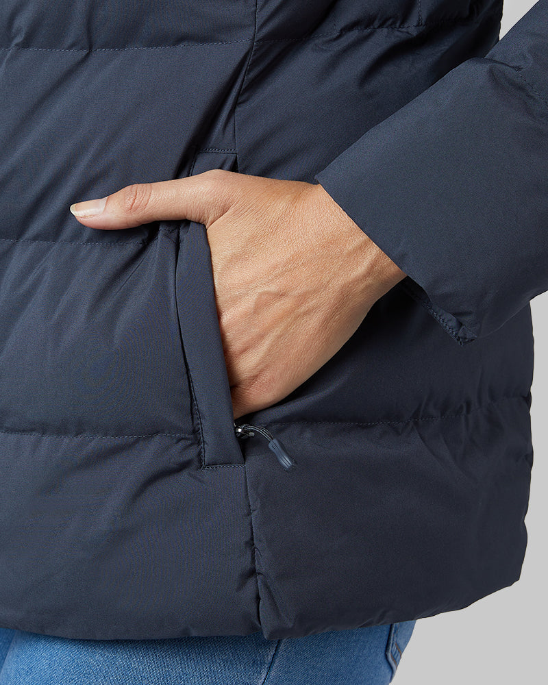 32 Degrees India Ink _ Womens Midweight Puffer Tech Jacket {model: Hollie is 5