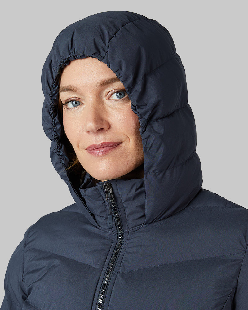 32 Degrees India Ink _ Womens Midweight Puffer Tech Jacket {model: Hollie is 5