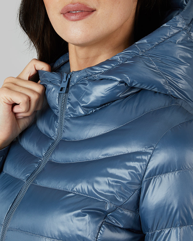 WOMEN'S SHINY HOODED JACKET
