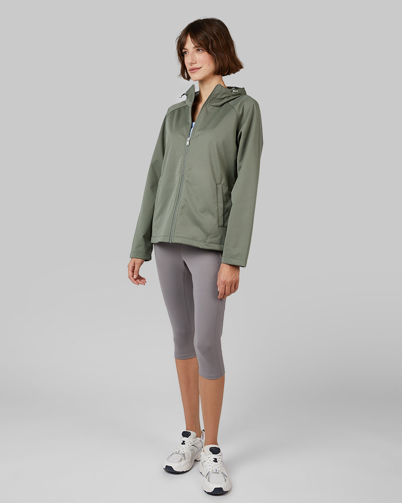 32 Degrees Mulled Basil _ Women’s Hooded softshell Jacket {model: Kathie is 5