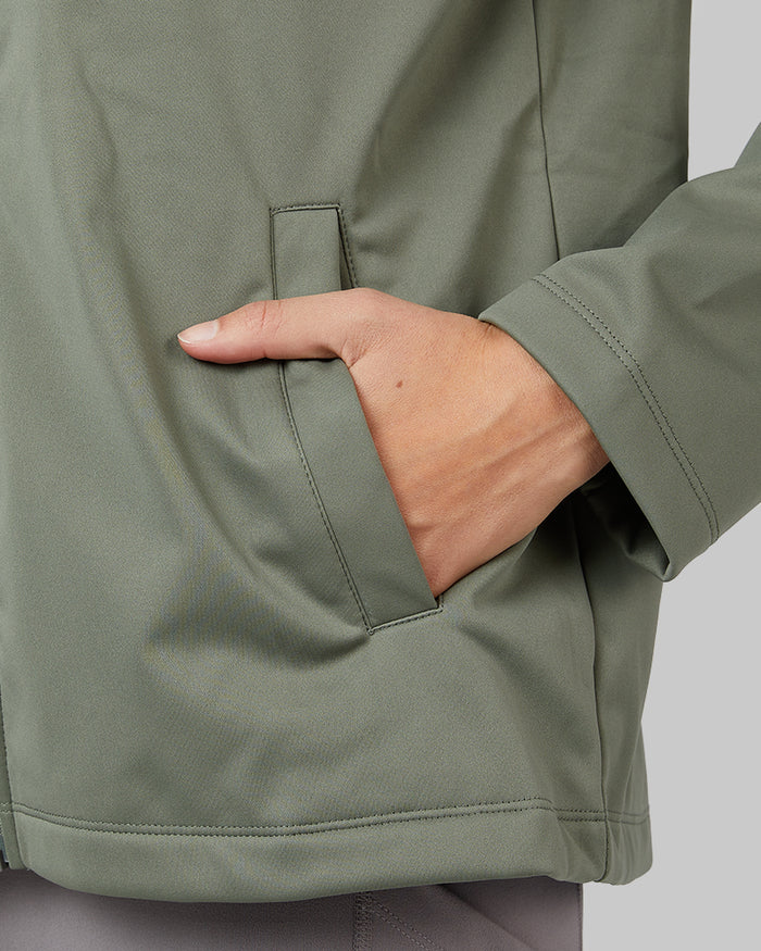 32 Degrees Mulled Basil _ Women’s Hooded softshell Jacket {model: Kathie is 5'9"and size 4 wearing size S}{bottom}{right} {bottom}{right}