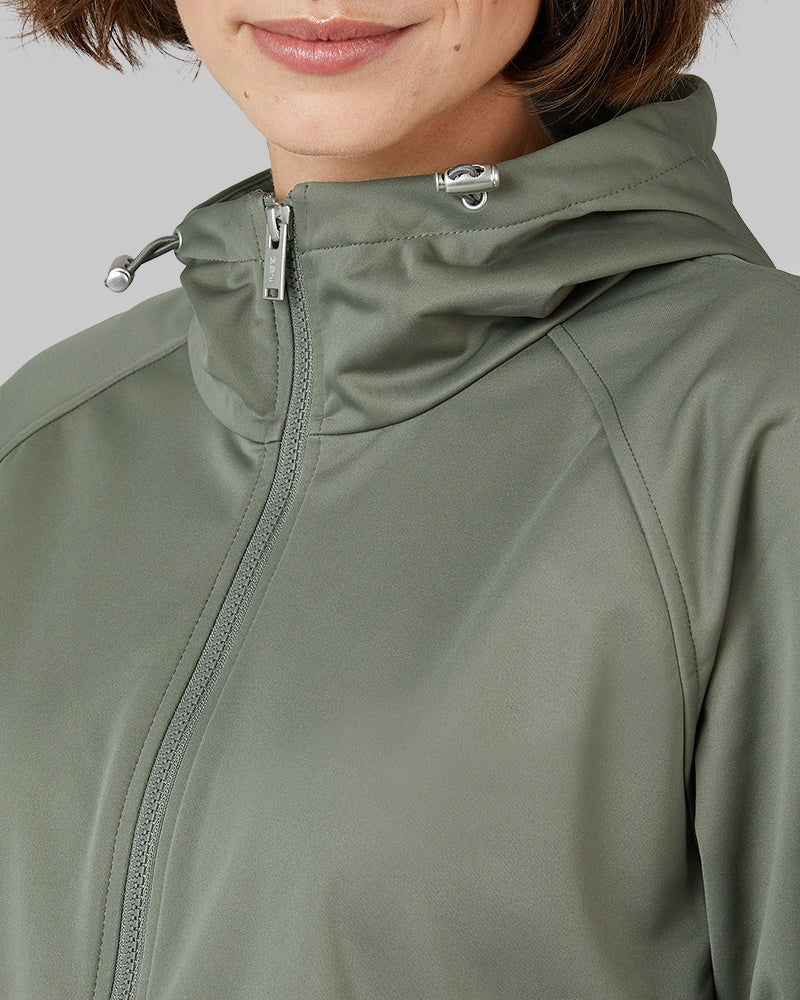 32 Degrees Mulled Basil _ Women’s Hooded softshell Jacket {model: Kathie is 5