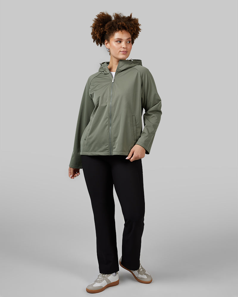 32 Degrees Mulled Basil _ Women’s Hooded softshell Jacket {model: Shani is 5