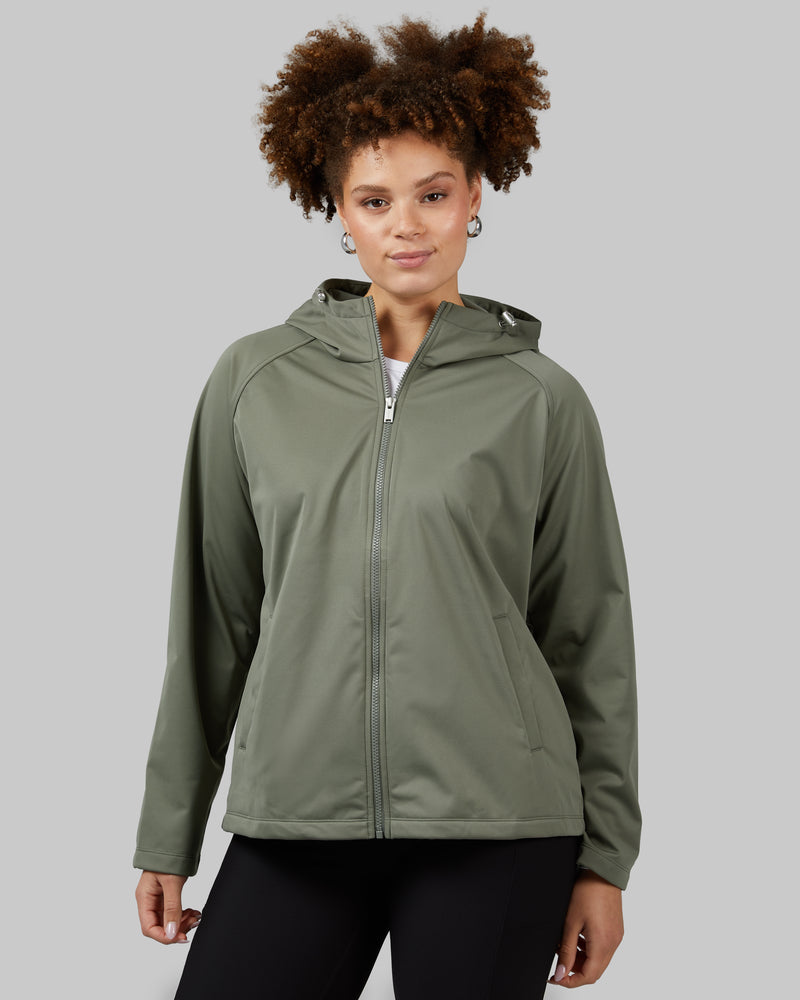32 Degrees Mulled Basil _ Women’s Hooded softshell Jacket {model: Shani is 5