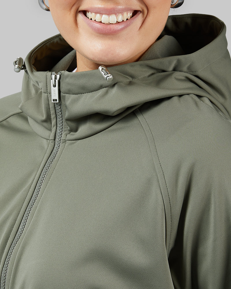 32 Degrees Mulled Basil _ Women’s Hooded softshell Jacket {model: Shani is 5
